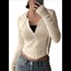 thumbnail image 1 of Chaqueta Corta Ligera con Capucha, Cremallera y Cordón de Larga para Mujer Caqui M, 1 of 9