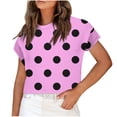 thumbnail image 2 of ALLLIST Women's Tops Pink Crew Neck Polka Dot Casual Sleeveless Tank Tops Tank Tops for Women XXL, 2 of 5