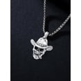thumbnail image 2 of Dorunmo Western Cowboy Hat Necklace for Men 925 Sterling Silver Skull Necklace Cowgirl Pendant Western Style Gift for Cowboys, 2 of 6