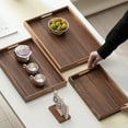 thumbnail image 4 of Bxaolu Rustic Wooden Serving Trays with Handle - Dinner Serving Tray, Snack Tray, Rectangular Platters for Entertaining, Breakfast, Coffee Table, Home Décor(14" x 9.84", Brown), 4 of 9