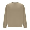 thumbnail image 3 of FNFYFH Mens Crew Neck Sweatshirt Long Sleeve Waffle Knit Pullover Loose Fit Solid Sweatshirts, 3 of 6