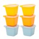 thumbnail image 1 of Molde para bloques de hielo para cócteles, almacenamiento de alimentos, molde para congelar con tapa para el hogar, amarillo, naranja y azul, 6 uds., 1 of 5