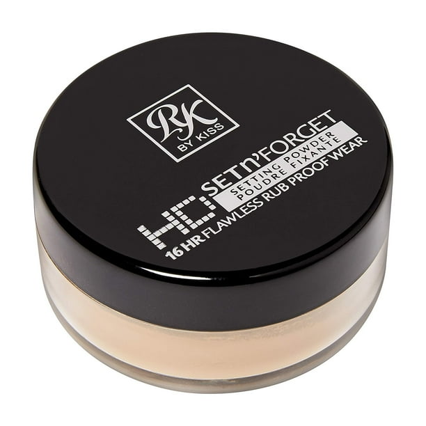 Ruby Kisses Polvo fijador suelto 0.4oz Suaviza sin peso Acabado matificante y control de brillo Polvo mineral de sílice pura (Tierra)