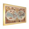 thumbnail image 2 of Designart 'Vintage Map of The World VIII' Vintage Framed Art Print, 2 of 4
