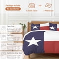 thumbnail image 6 of 3 Piece Blue Red White Texas Flag with Star,Duvet Cover Set California King,Microfiber Comforter/Quilt Cover with Corner Ties and 2 Pillowcases,Minimalistic Geometric Stripe Bedding with Zipper, 6 of 8