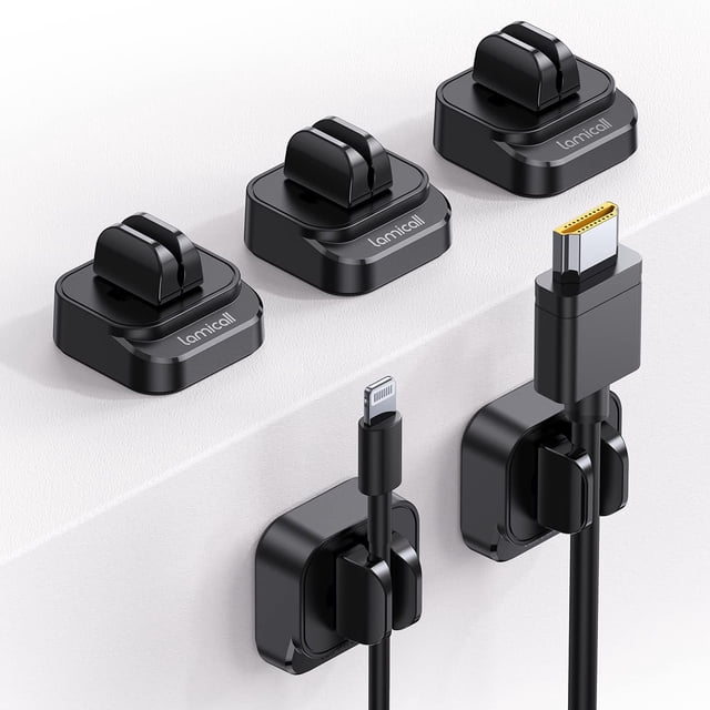 Clips Lamicall para sujetacables para escritorio, paquete de 5
