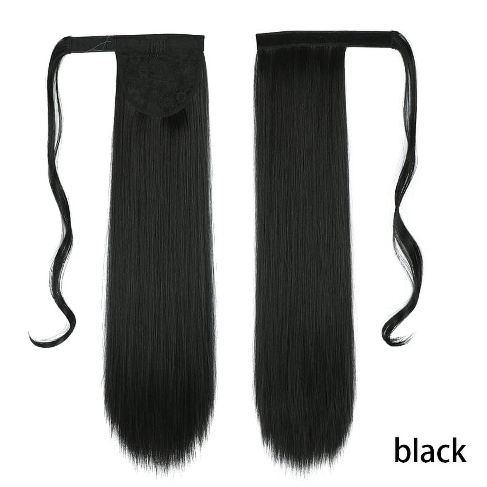 32inches Synthetic Ponytail Hair Extension Clip in Fake Wig Hairpiece Blonde Wrap Around Pigtail Long Smooth Overhead Pony Tail