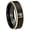 Black And Gold Step Edge, variant on Kanji Prayer Dome Gold Plated Tungsten Men Ring 10MM