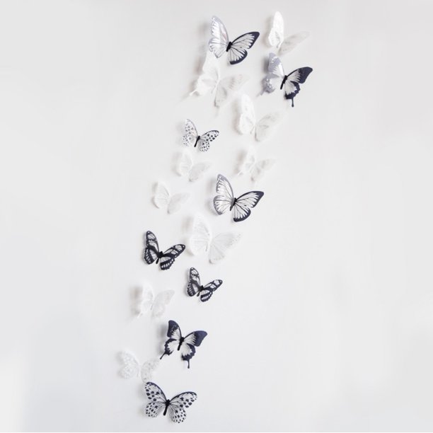 18 Pzas Calcomanías De Mariposa 3D DIY Para Pared/Calcomanía De PVC/Decoración De Habitación/Casa