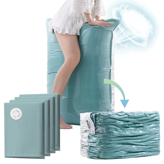 TAILI Vacuum Storage Bags Jumbo Cube, 4 Pack, 31x40x15 Inches, for Bedding Comforters Pillows Clothes