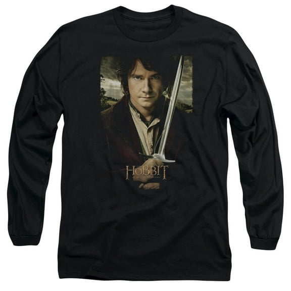 The Hobbit Baggins Poster Long Sleeve Adult 18/1 T-Shirt Black