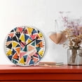 thumbnail image 2 of Yayeee 10" Wall Clock Battery Operated Quartz Round Silent Non-Ticking Home Decor,Abstract Triangles, 2 of 6
