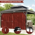 thumbnail image 3 of Pakunoda 12' X 6.5' Gazebo Universal Replacement Privacy 4-Panel Curtains, Waterproof Outdoor Curtains Terrared Sidewall with Zipper for Patio Garden Backyard 12' X 12' Gazebo, Curtain Only, 3 of 8