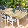 thumbnail image 2 of Spring Easter Table Cloths for 5 Foot Rectangle Tables, Bunny Carrots Eggs Floral Botanical Yellow Patio Waterproof Elastic Fitted Tablecloths, Washable Rectangular Table Cover for Camping, 2 of 8