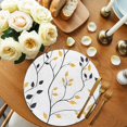 thumbnail image 2 of Round Placemats Yellow Black Leaves Branch 15 inch Set of 4 Table Mats for Dining Table Simple Style Plant Heat Resistant Non-Slip Kitchen & Home Decorative Place Mat Set, 2 of 8