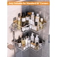 thumbnail image 3 of SWTYMIKI Shower Caddy , Corner Shower Shelf with 12 Hooks, 2-Pack No Drilling Shower Storage Basket Shelves with 6 Adhesives for Bathroom, Kitchen, 3 of 8