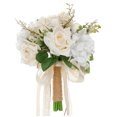 thumbnail image 4 of ORDDIART 1Pcs Bridal Bouquet Artificial Flower Arrangements White Round Silk Cloth Plastic Table Centerpiece, 4 of 8