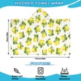 thumbnail image 2 of Yellow Lemon Fruit Flowers White Pattern Hooded Bath Towel，50"x30" for Ages 3 To 12 Kids, Quick Dry Lightweight Soft Microfiber Hood Beach Towel Cover Up for Kids, 2 of 7