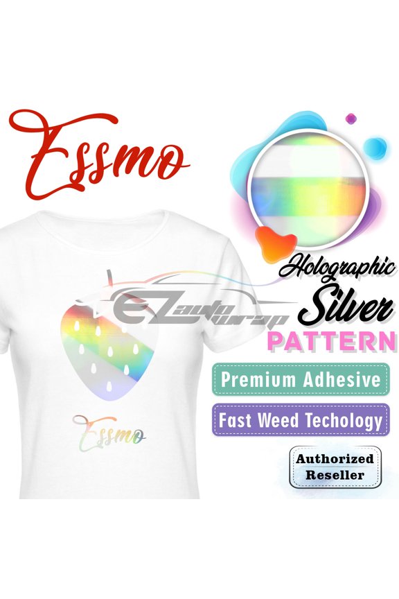 ™ Holographic Silver Heat Transfer Vinyl Rainbow HTV TShirt 20" Iron Press SP16 20"x12"