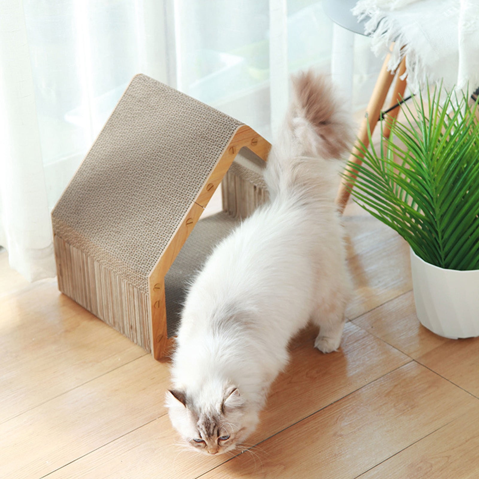 Pet Supplies Cat Scratcher Lounger Durable Reversible Scratch Pad Large Cardboard Scratcher for Indoor Cats Long Lasting Scratch Board Pad Comfortable Cat Lounging Solution