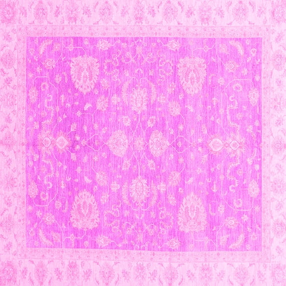 Ahgly Company Indoor Square Oriental Pink Traditional Area Rugs, 3' Square