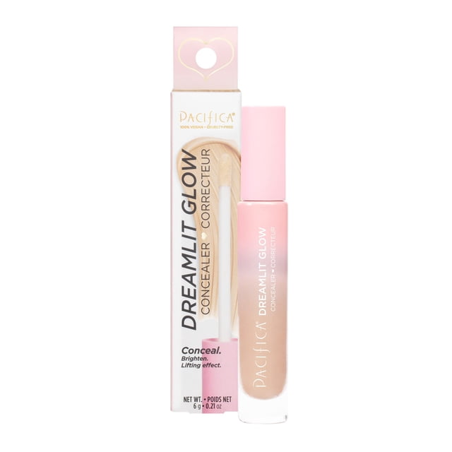 Pacifica Beauty DreamLit Glow Concealer - Sombra 09 Maquillaje debajo de los ojos Abrillantador de larga duración Corrector de manchas oscuras Círculos oscuros Corrector de color Oculta Squalane Vegan