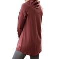 thumbnail image 3 of Nlife Women Long Sleeve Cowl Neck Loose Solid Color Bottoming Blouse, 3 of 4