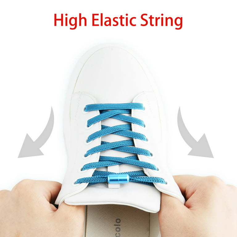 CooBigo 4 Pairs Elastic Shoe Lace No Tie Shoelace Tieless Bungee Lace for  Sneaker Running Shoe Stretch Shoe String Lace Lock Replacement - 47 Inch