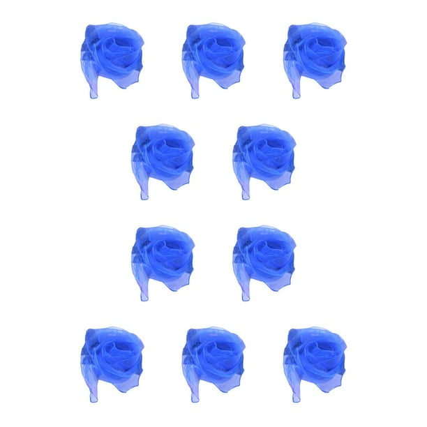 Minnieouse Bufanda cuadrada Pañuelo de gasa Adornos para el cabello para representaciones teatrales Royalblue Azul real 60*60cm 10piezas