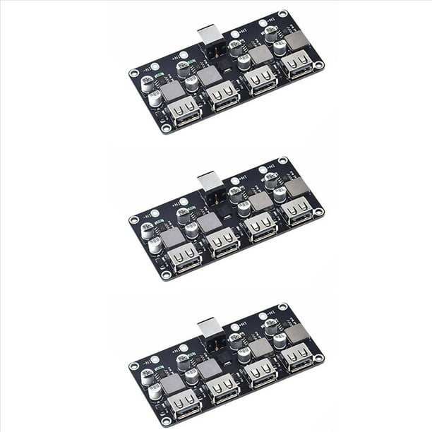 3X QC3.0 QC2.0 Placa de Cargador RáPido USB Puerto 4XUSB Convertidor DC-DC DC12V-30V A DC 3-12V MóDulo de Circuito de Carga