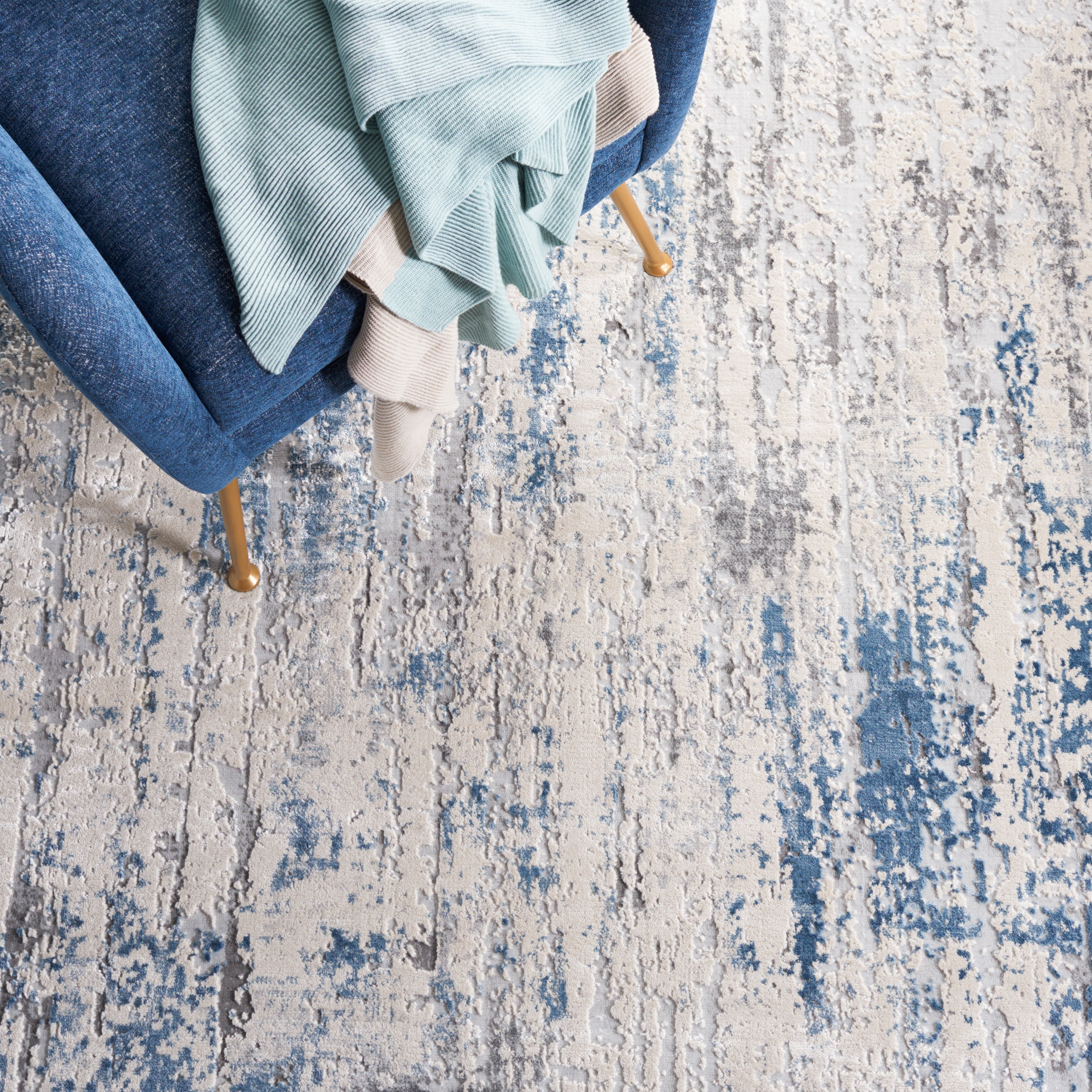 SAFAVIEH Invista Jocelin Abstract Area Rug, Grey/Blue, 9' x 12'