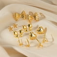 thumbnail image 3 of NICKSUN 18K Gold Plated Statement Stud Earrings for Women, Trendy Exquisite Retro Irregular Butterfly Love Bow Starfish Hypoallergenic Earring Jewelry Gift, 3 of 11