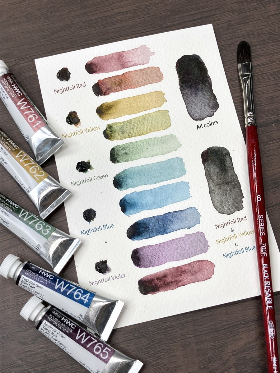 Holbein Artist Watercolor Set of 5 Nightfall Color Tubes 5ml Made in Japan 2025 New