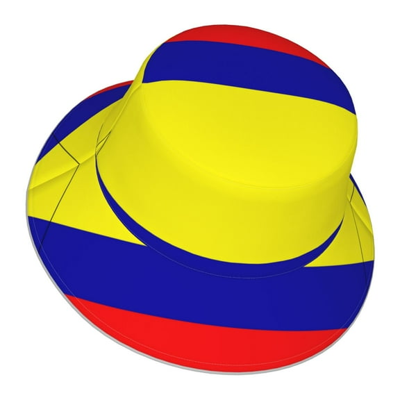 Men Women Colombian Flag Reflective Bucket Hat Reversible Runner Cap Visor Hat