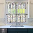 thumbnail image 3 of Kitchen Curtains 24 Inch Short - 3 Panel Set with Cute Cat Paw Pattern, Rod Pocket Window Curtain, 100% Polyester for Pet Lovers Farmhouse, Cafe, Kitchen, Bedroom, Easy Wash, 3 of 6