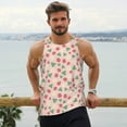 thumbnail image 6 of Lsque Strawberry And Flowers Pattern Mens Tank Tops Muscle Athletic Quick Dry Sleeveless Workout Fitness T Shirts Beach Tank Top, Loose-fit Sleeveless Shirt for Men-XX-Large, 6 of 7