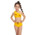 thumbnail image 3 of GEYEHUG Girls 2 Piece Bikini Swimsuit Set Bathing Suit Adjustable Straps Ruffle Summer Beach Swimwear for Ages 3-9 Yellow, 3 of 7