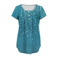 thumbnail image 4 of Womens Tops 2026 Summer Dressy Casual Floral Printed Short Sleeve Button Down Ruffle Pleated Shirts Loose Fit Cute Work Outfits Blouses, 4 of 5