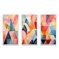 thumbnail image 2 of Designart "Symmetrical Pastels in the World of Hard-Edge V" Abstract Framed Wall Art Set Of 3 - Multi-Color Hard Edge Painting Frame Canvas Set For Living Room Decor, 2 of 6