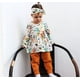 thumbnail image 2 of Conjunto De 3 Piezas De Ropa Para Bebé, Camisa Floral Con Volantes, Pantalones, Diadema (Amarillo 9-12 Meses), 2 of 5