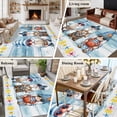 thumbnail image 6 of Summer Nautical Washable Living Room Rugs 5'x8', Cute Gnomes Crab Cartoon Rudder Starfish Blue Wood Grain Low Pile Throw Large Area Rug Non-Slip Sturdy Edge Binding Carpet for Living Room Kitchen, 6 of 9