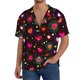 thumbnail image 1 of Fotbe Geometric Hearts Camisa Estampada de Manga Corta para Hombre, Casual de Verano, Estilo Playero, Sin Arrugas-Small, 1 of 5