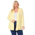 thumbnail image 2 of Pastel by Vivienne Women's Long Sleeve Jersey Plus Size Cardigan Banana X-Large, 2 of 4