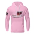 thumbnail image 2 of 4th Of July Men's Athletic Hoodies Regular Fit American Flag Graphic Work Sweatshirts for Men Long Sleeve Pullover with Pockets Pink XL, 2 of 4