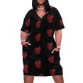 thumbnail image 1 of Red Glitter Lucky Loose Pocket Dress evening dresses ladies dresses for woman, 1 of 7