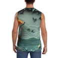 thumbnail image 4 of Fotbe Paper Fox Crow Fantasy Men's Camiseta sin Mangas Estampada para Hombres, Playera Casual para Gimnasio, Entrenamiento, Playa-Large, 4 of 7