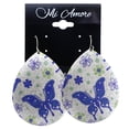 thumbnail image 2 of Mi Amore Butterfly Flower Dangle-Earrings Silver-Tone & Blue, 2 of 2