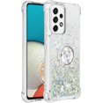 thumbnail image 4 of for Samsung Galaxy A53 5G Glitter Case with Ring Holder, Bling Sparkle Floating Liquid Soft TPU Cushion Fashion Girly Women Girls Clear Case Cover for Samsung Galaxy A53 5G  Silver, 4 of 14