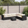 thumbnail image 1 of vidaXL 7 Piece Garden Lounge Set with Cushions Black Poly Rattan, 1 of 5