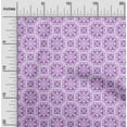thumbnail image 1 of oneOone Cotton Jersey Purple Fabric Artistic Floral & Octagon Shape Geometric Sewing Material Print Fabric By The Yard 58 Inch Wide, 1 of 4